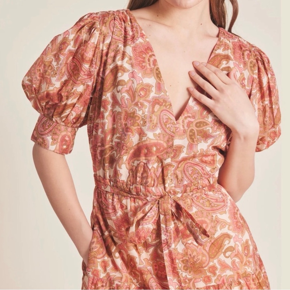 Trovata Terracotta Floral Midi Dress